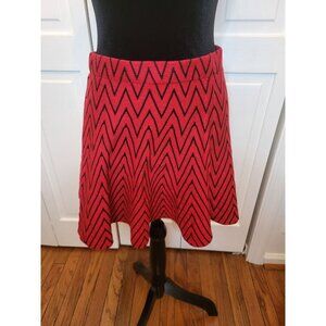 Red/black Chevron Print Sweater Mini Skater Skirt  Candie's M Slater Christmas